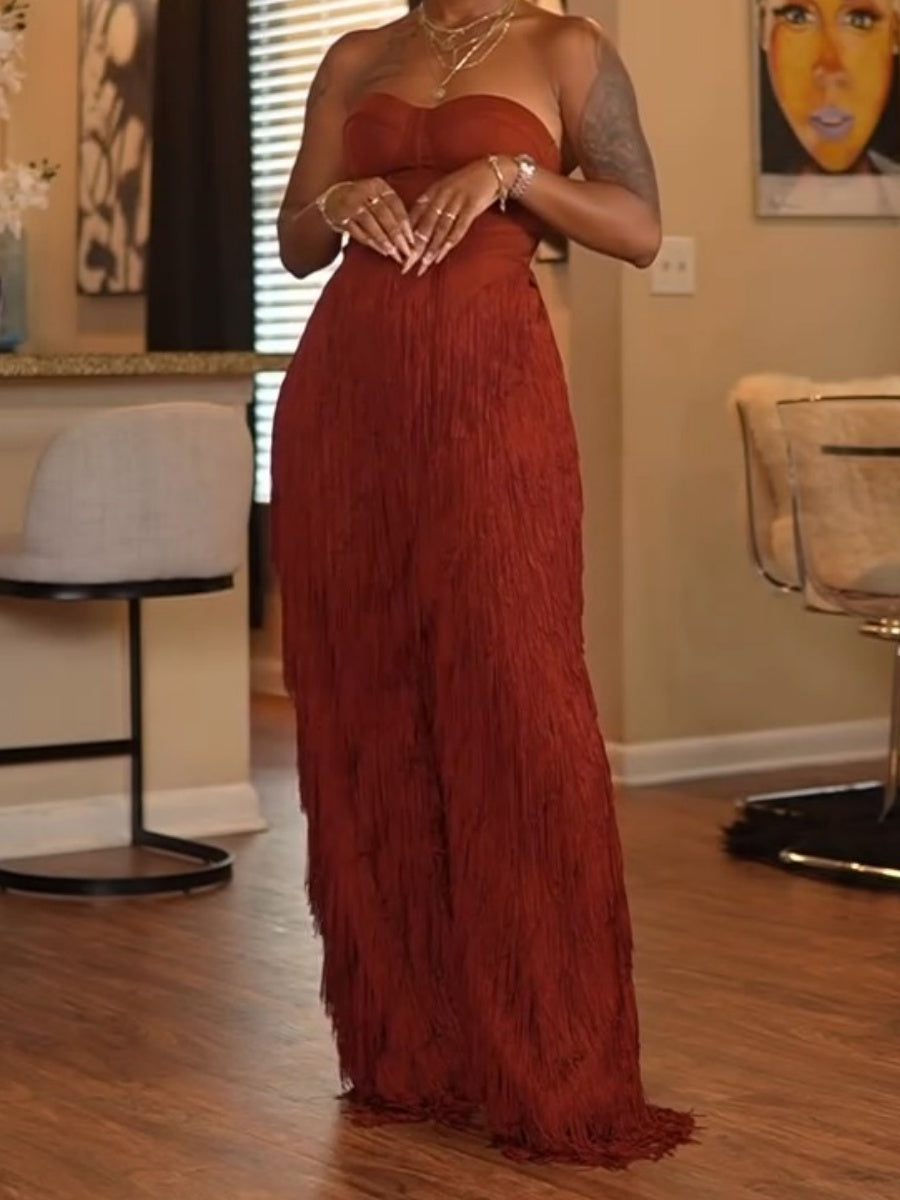Strapless Fringe Set