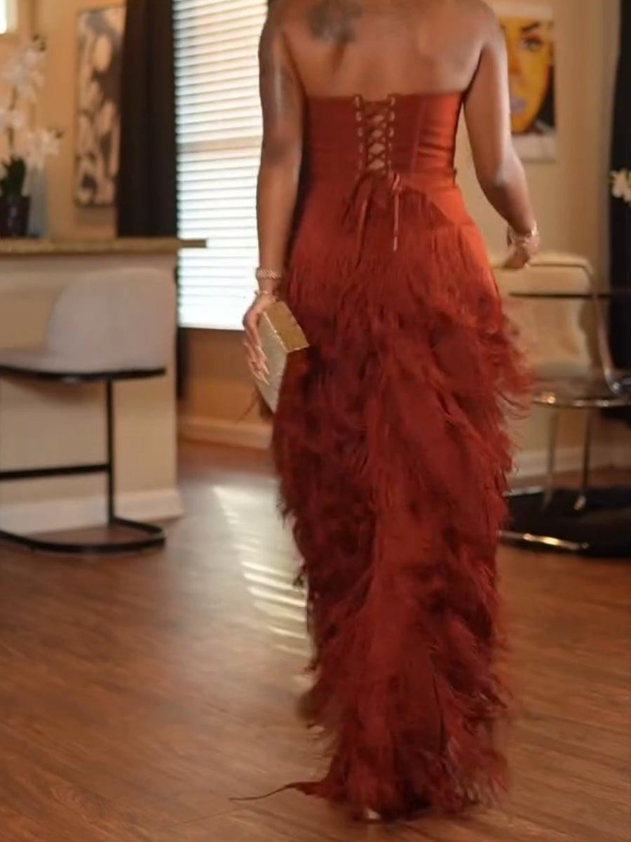 Strapless Fringe Set