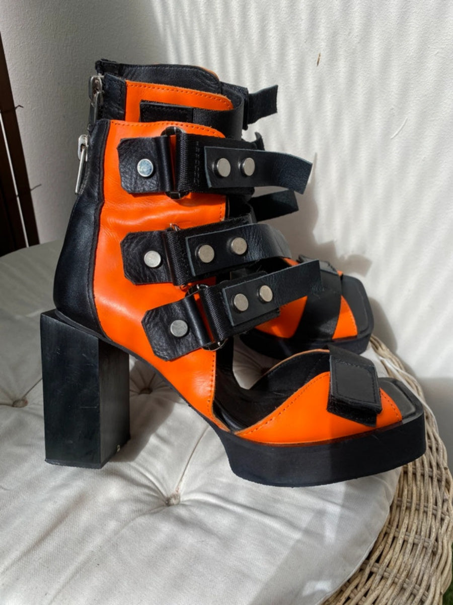 Bold Strappy Block Heel Sandals