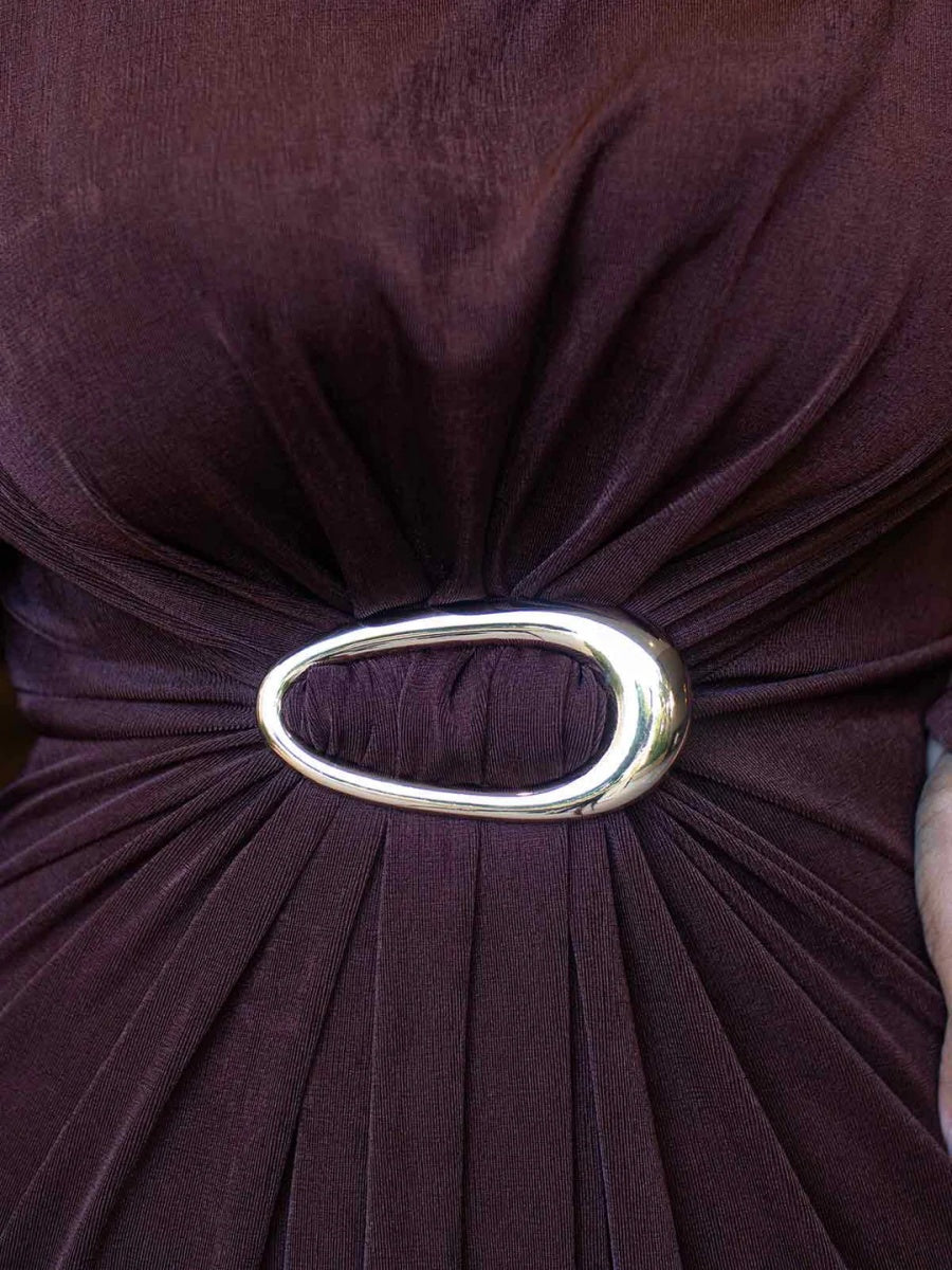 Elegant Brown Maxi Dress