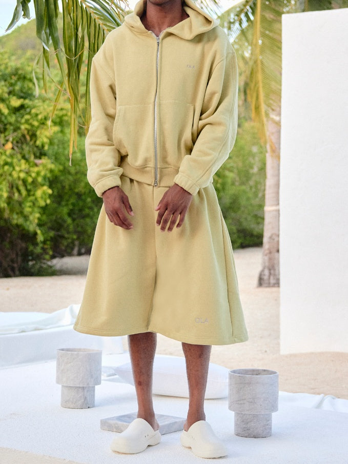 Lemon Zip-Up Hoodie Two Pieces Set