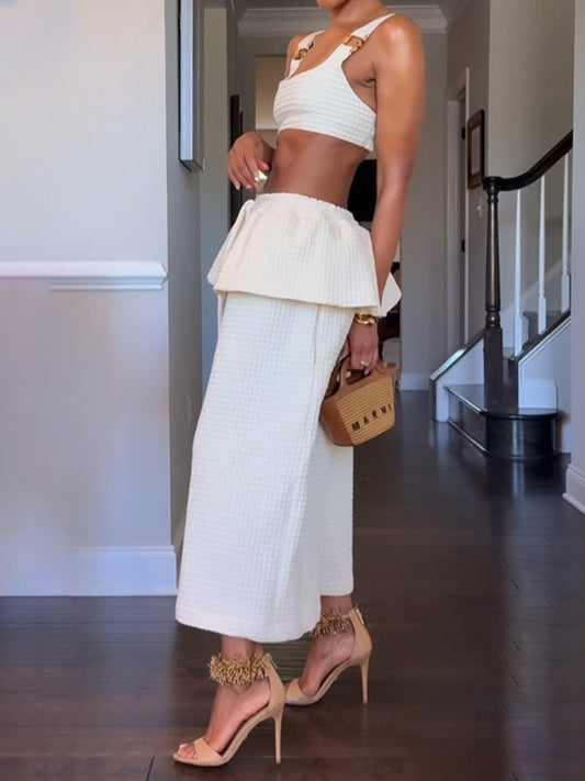 Peplum Waist Two Pieces Set