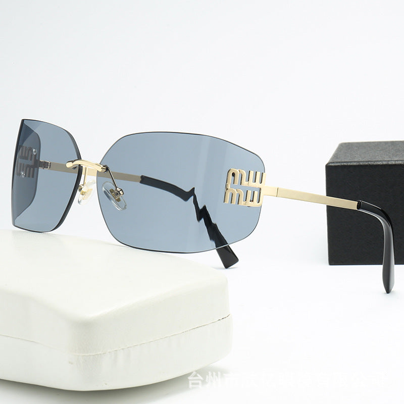 Silver Mirrored Rectangle Sunglasses Women Men Candy Color Sun Glasses