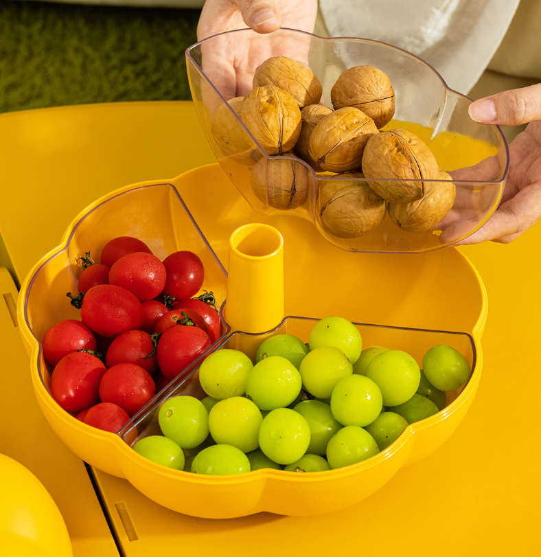 Large Pumpkin Compartment Fruit Basket Snack Plate