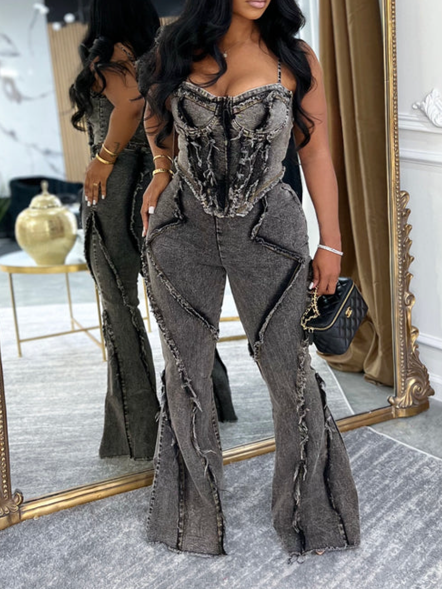 Denim Pants Suit