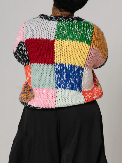 Multicolor Stitched Knit Top