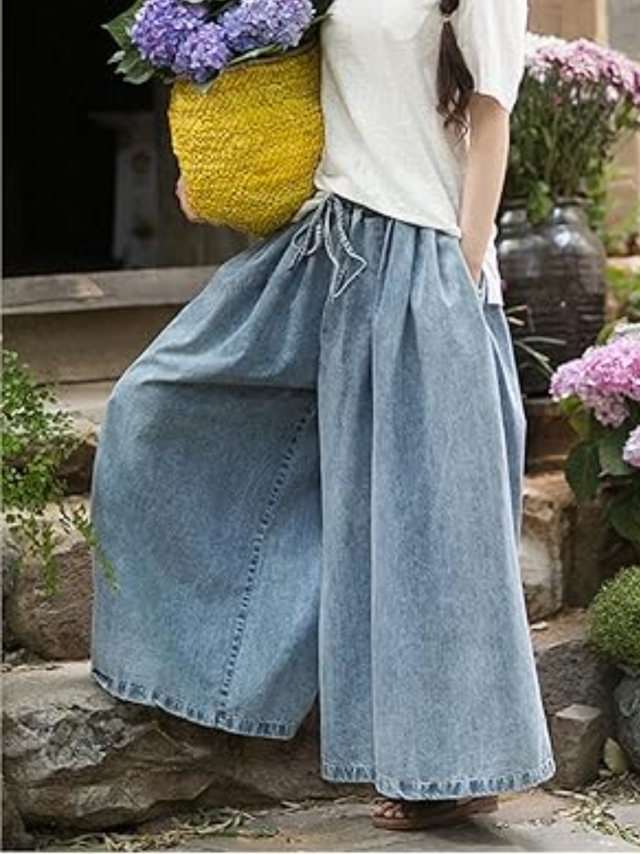 Wide-Leg Loose Jeans