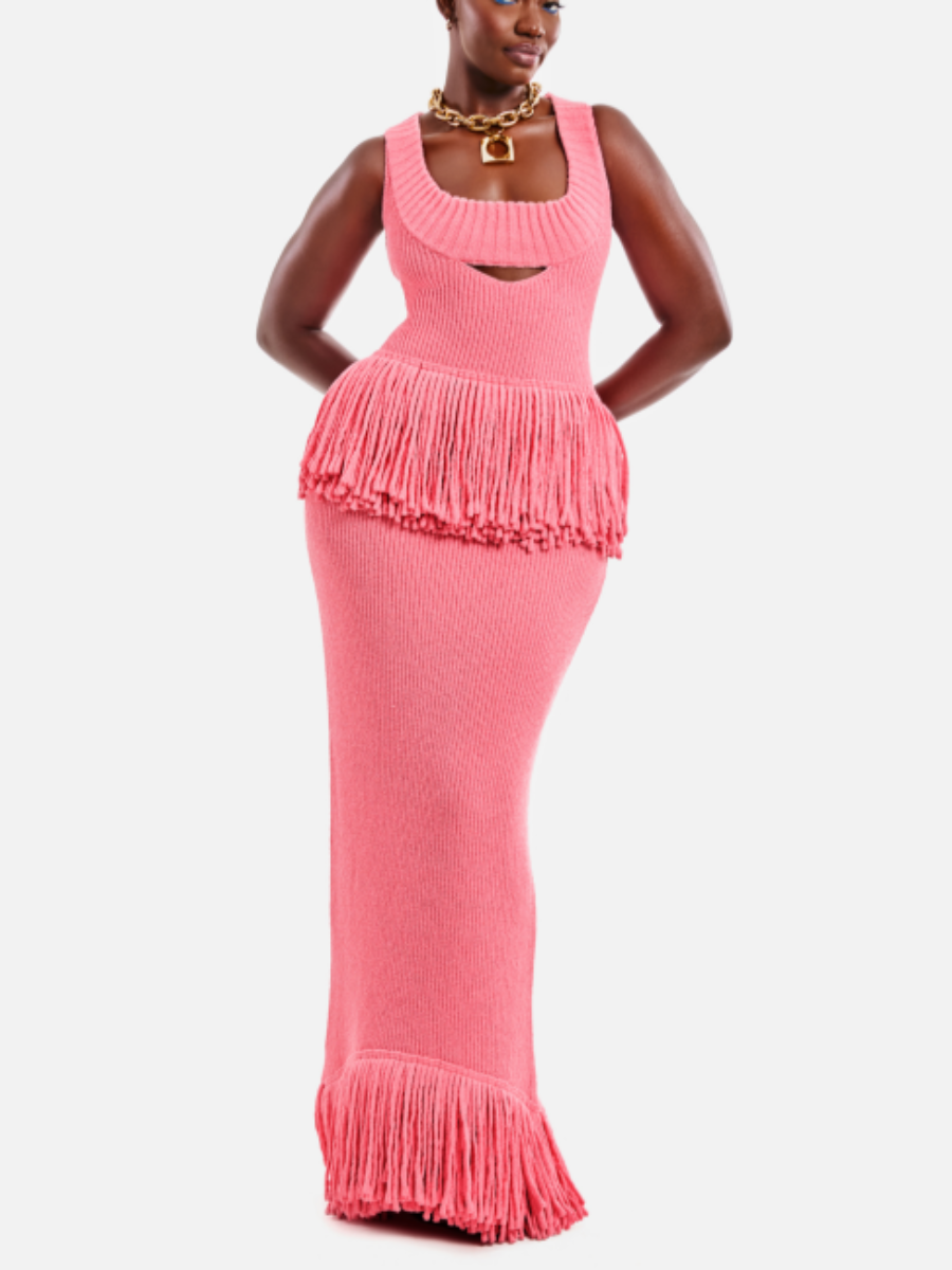 Knitted Tassel Suit
