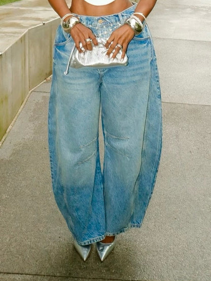 High-waisted Barrel Jeans