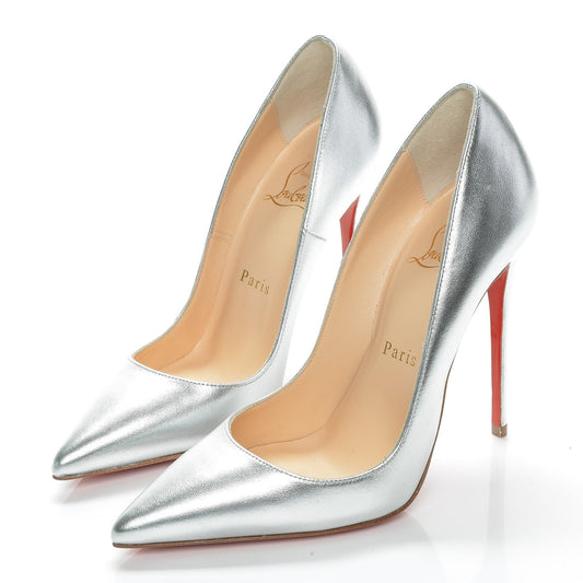 Leather Pumps In Silver