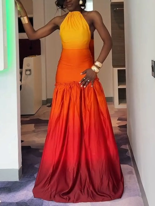 Multi Satin Gown