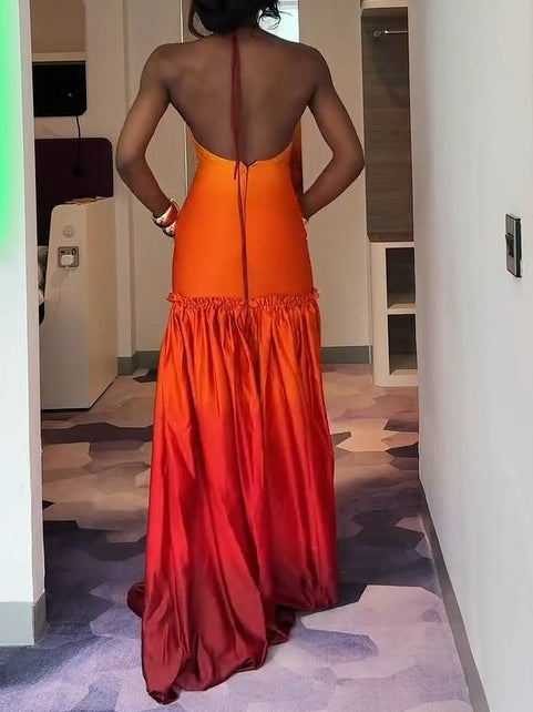 Multi Satin Gown