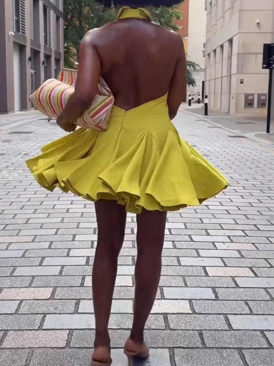 Yellow Flared Dress