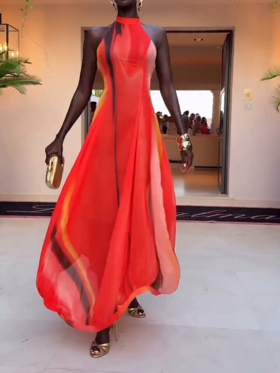 Chiffon Balloon Maxi Dress