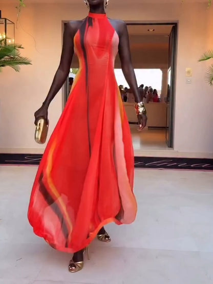 Chiffon Balloon Maxi Dress