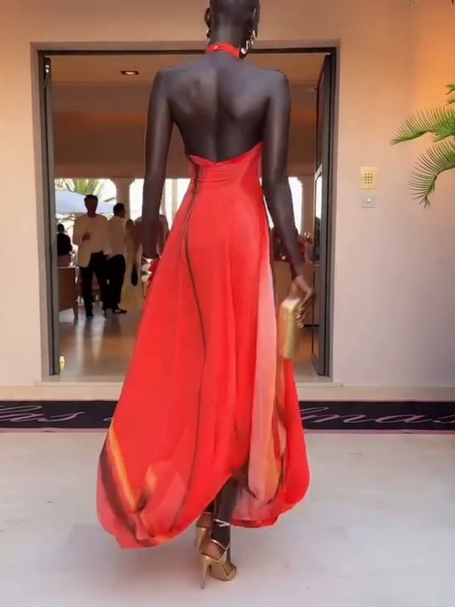 Chiffon Balloon Maxi Dress