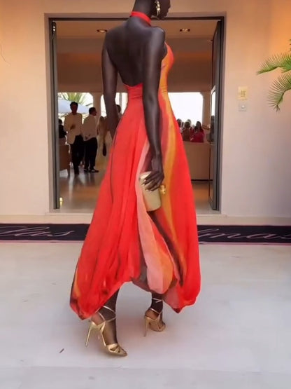 Chiffon Balloon Maxi Dress