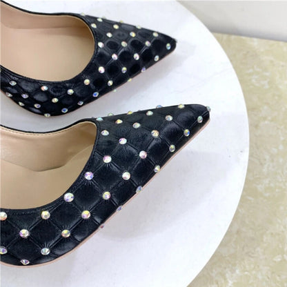 Diamond-encrusted Slip-on High Heels