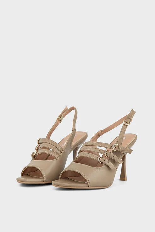Elegant Nude Strap Heels