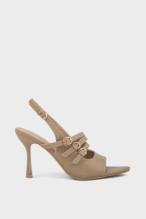 Elegant Nude Strap Heels