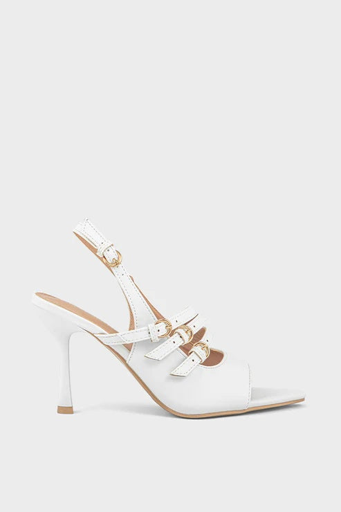 Elegant Nude Strap Heels