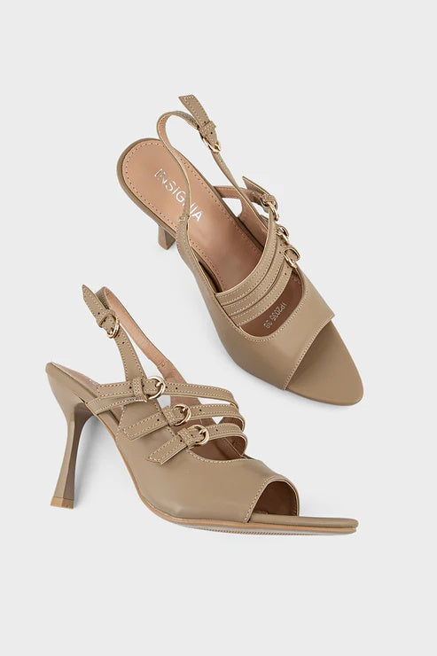 Elegant Nude Strap Heels