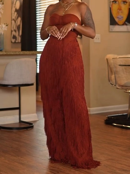 Strapless Fringe Set