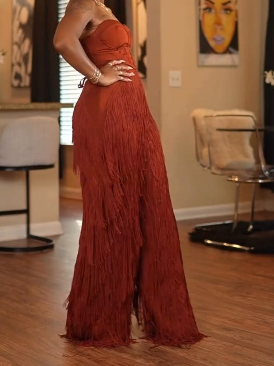 Strapless Fringe Set