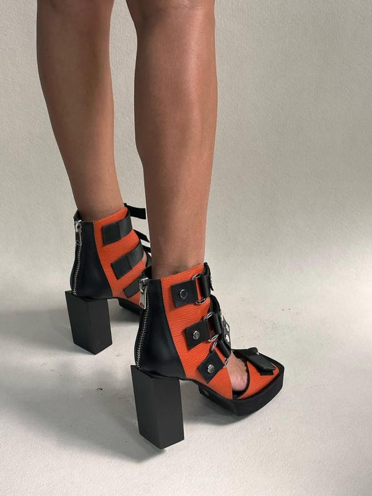 Bold Strappy Block Heel Sandals