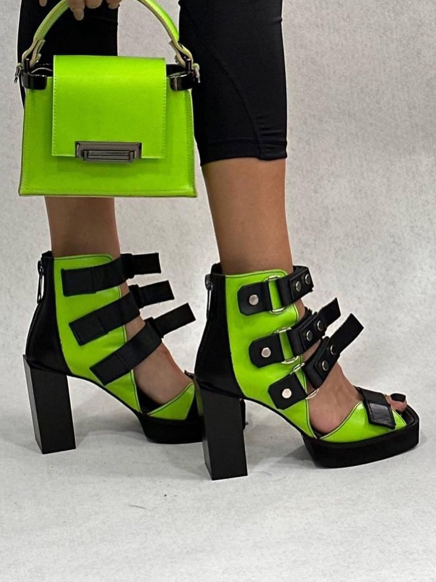 Bold Strappy Block Heel Sandals