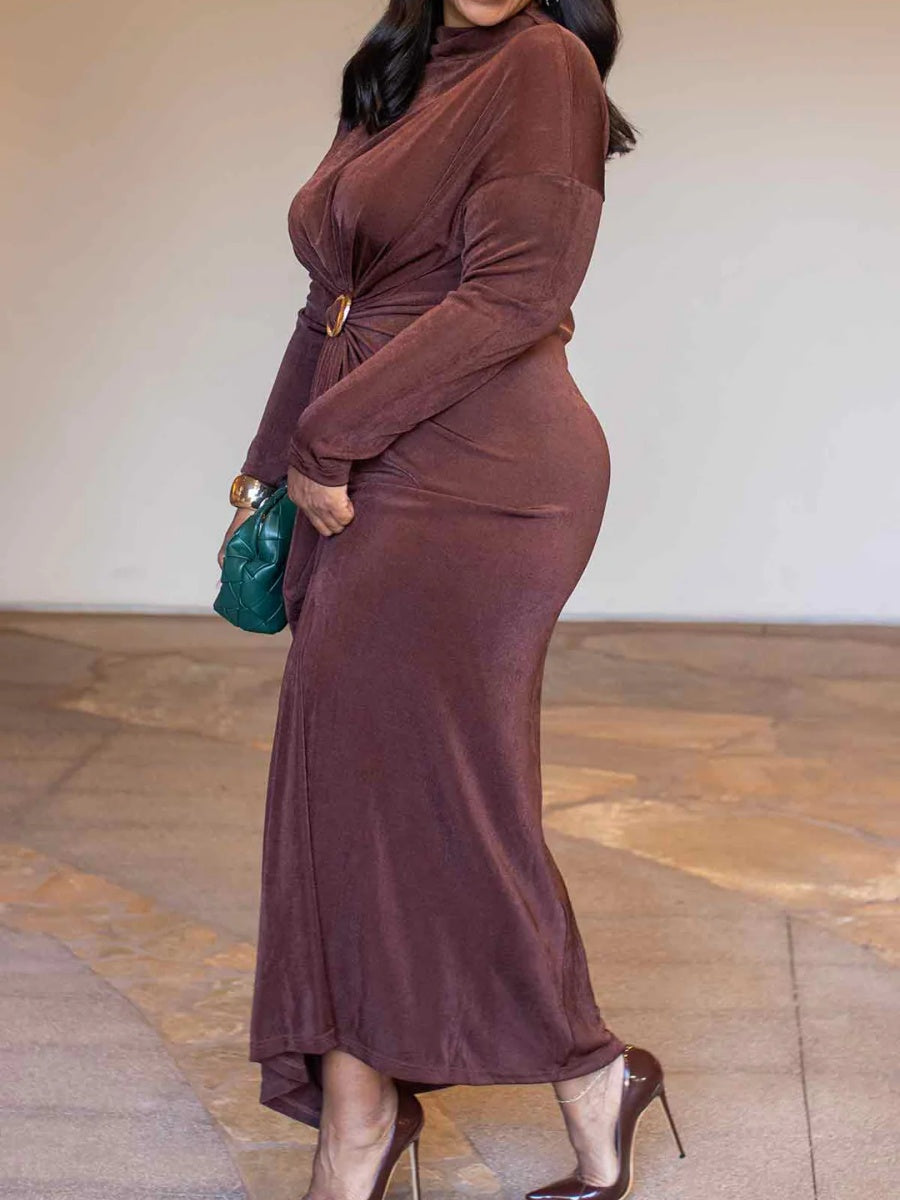 Elegant Brown Maxi Dress