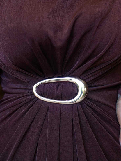 Elegant Brown Maxi Dress