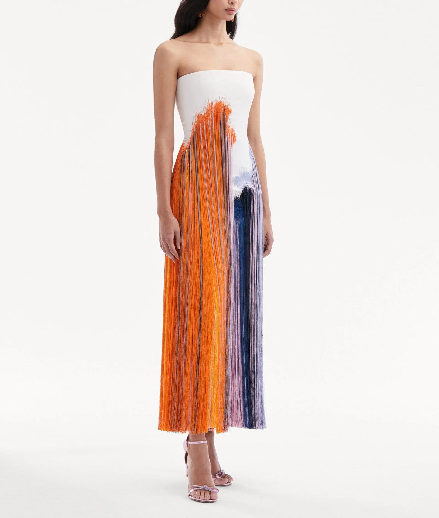 Abstract Colorful Fringe Dress