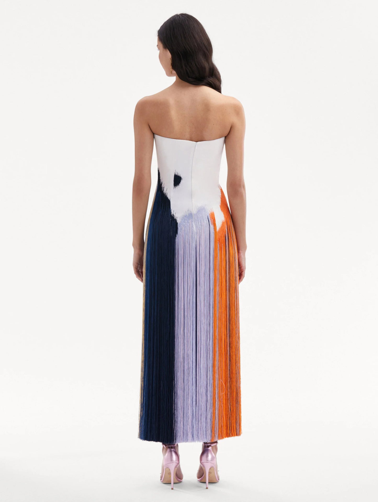 Abstract Colorful Fringe Dress