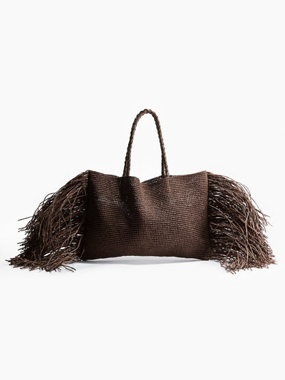 Straw Bag With Fringe
