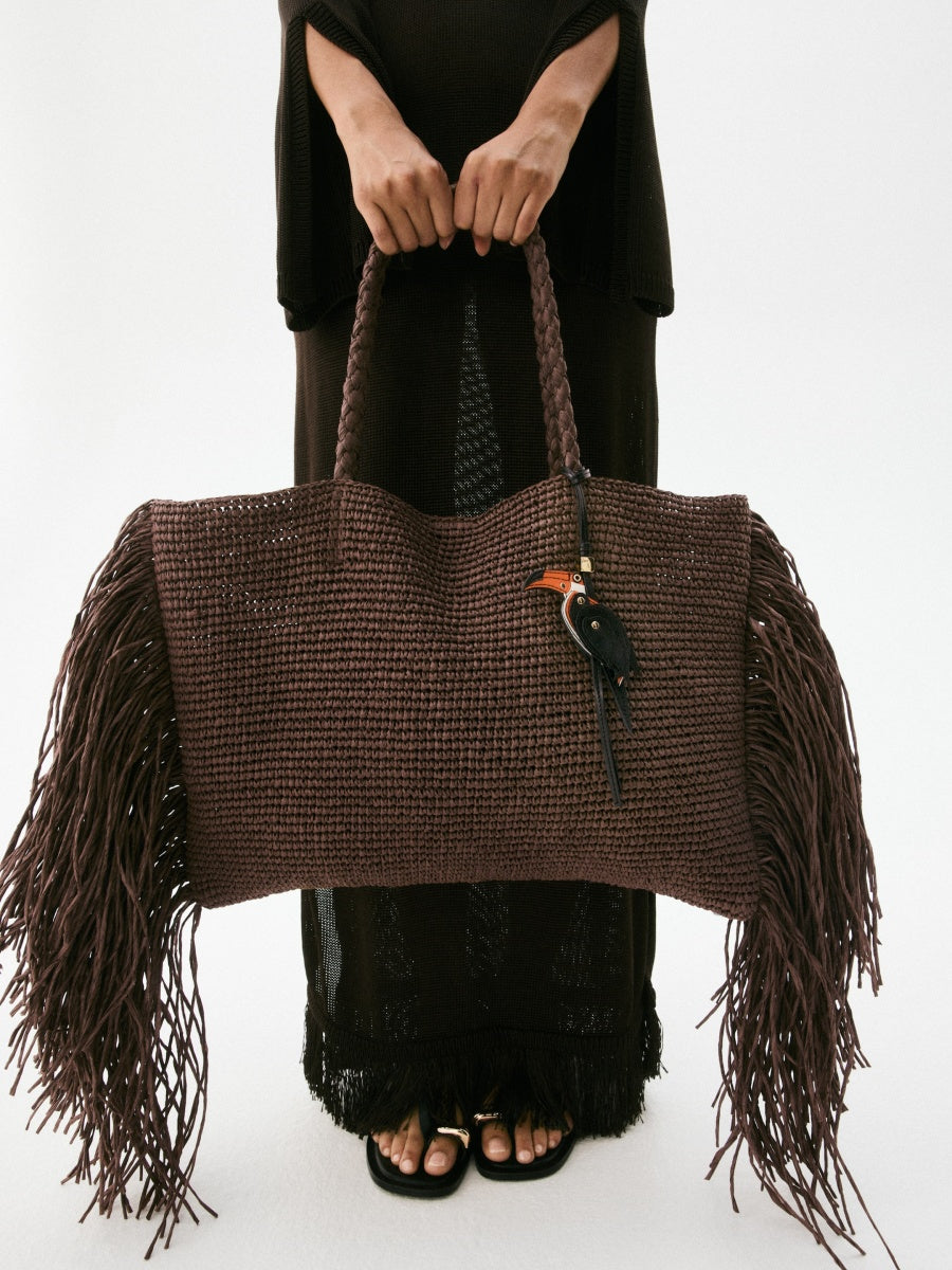 Straw Bag With Fringe