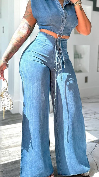 Denim Two-Piece Set