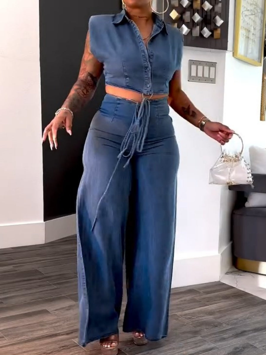Denim Two-Piece Set