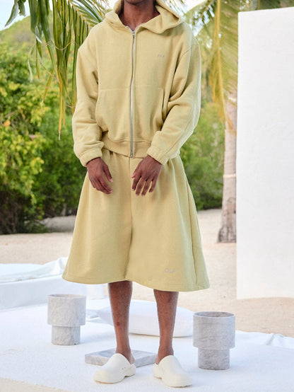 Lemon Zip-Up Hoodie Two Pieces Set