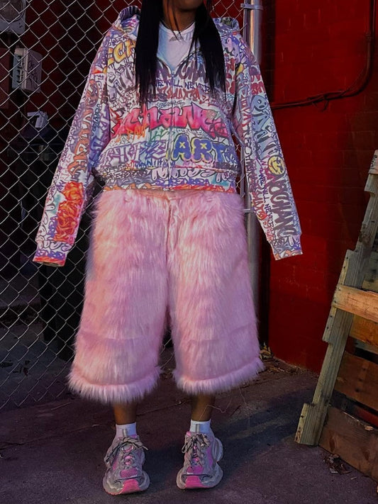 Faux Fur Pants