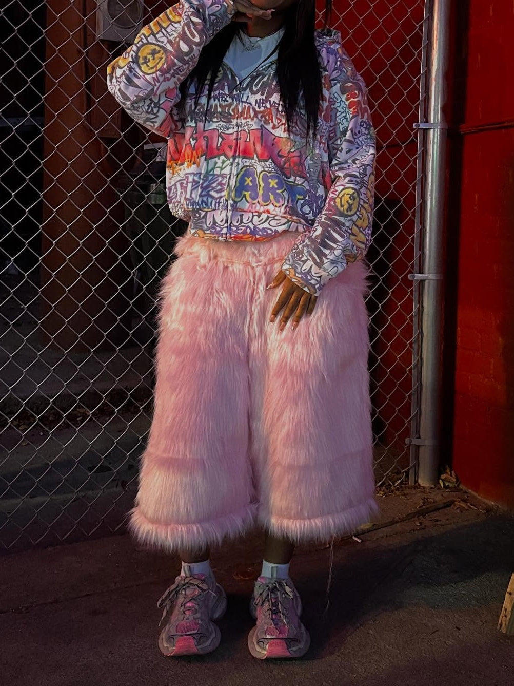 Faux Fur Pants