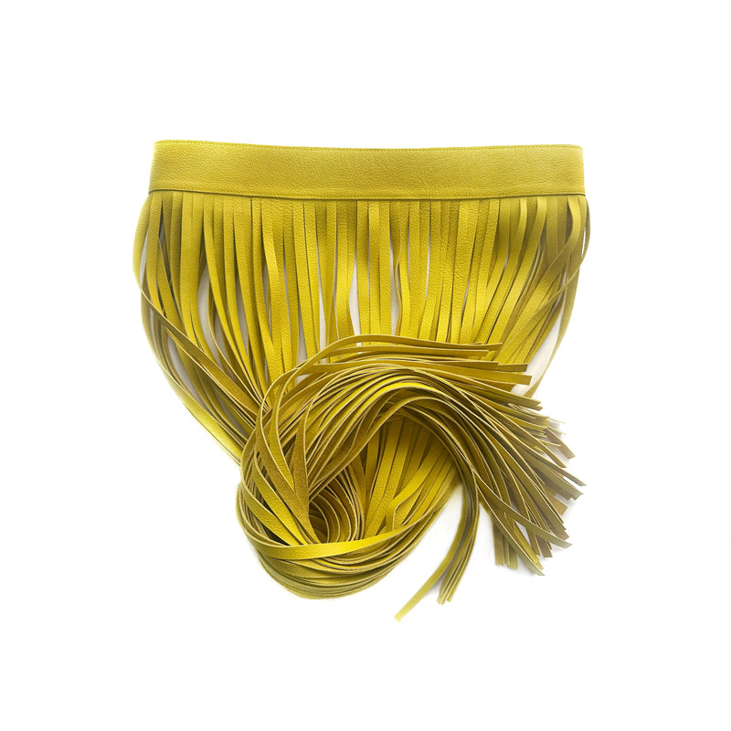 Long Fringe Leather Waist Belt