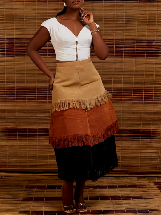 Fringed Skirt Suit