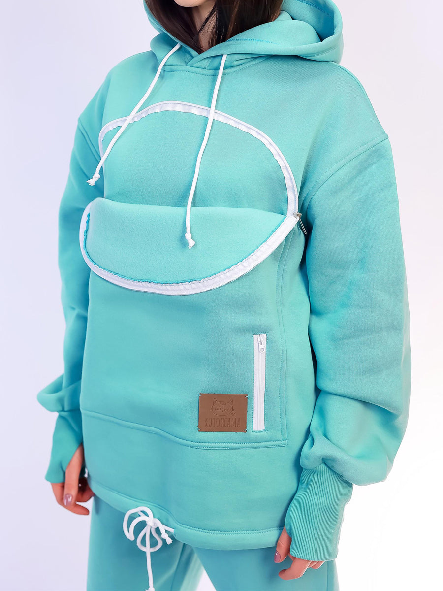 Zip Up Pockets Pet Carrier Hoodie