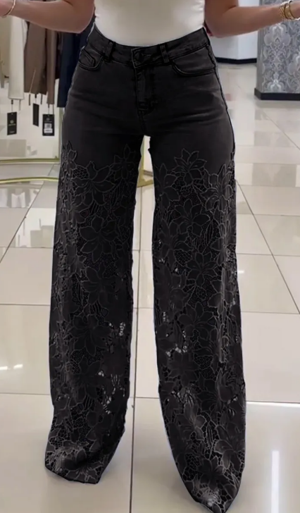 Lace-Stitched Jeans