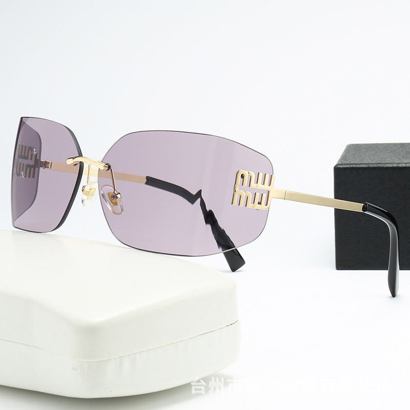 Silver Mirrored Rectangle Sunglasses Women Men Candy Color Sun Glasses