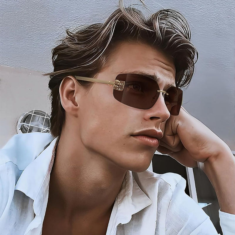 Silver Mirrored Rectangle Sunglasses Women Men Candy Color Sun Glasses