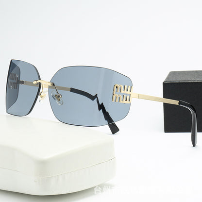 Silver Mirrored Rectangle Sunglasses Women Men Candy Color Sun Glasses