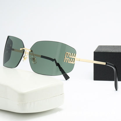Silver Mirrored Rectangle Sunglasses Women Men Candy Color Sun Glasses