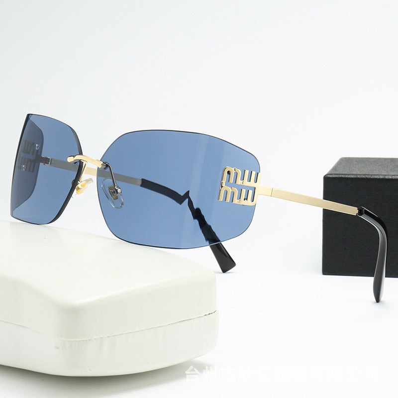 Silver Mirrored Rectangle Sunglasses Women Men Candy Color Sun Glasses